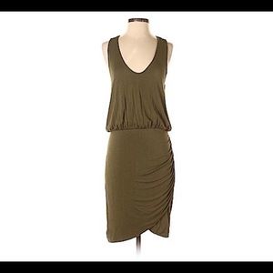 Banana Republic Ruched Racerback Dress in Army